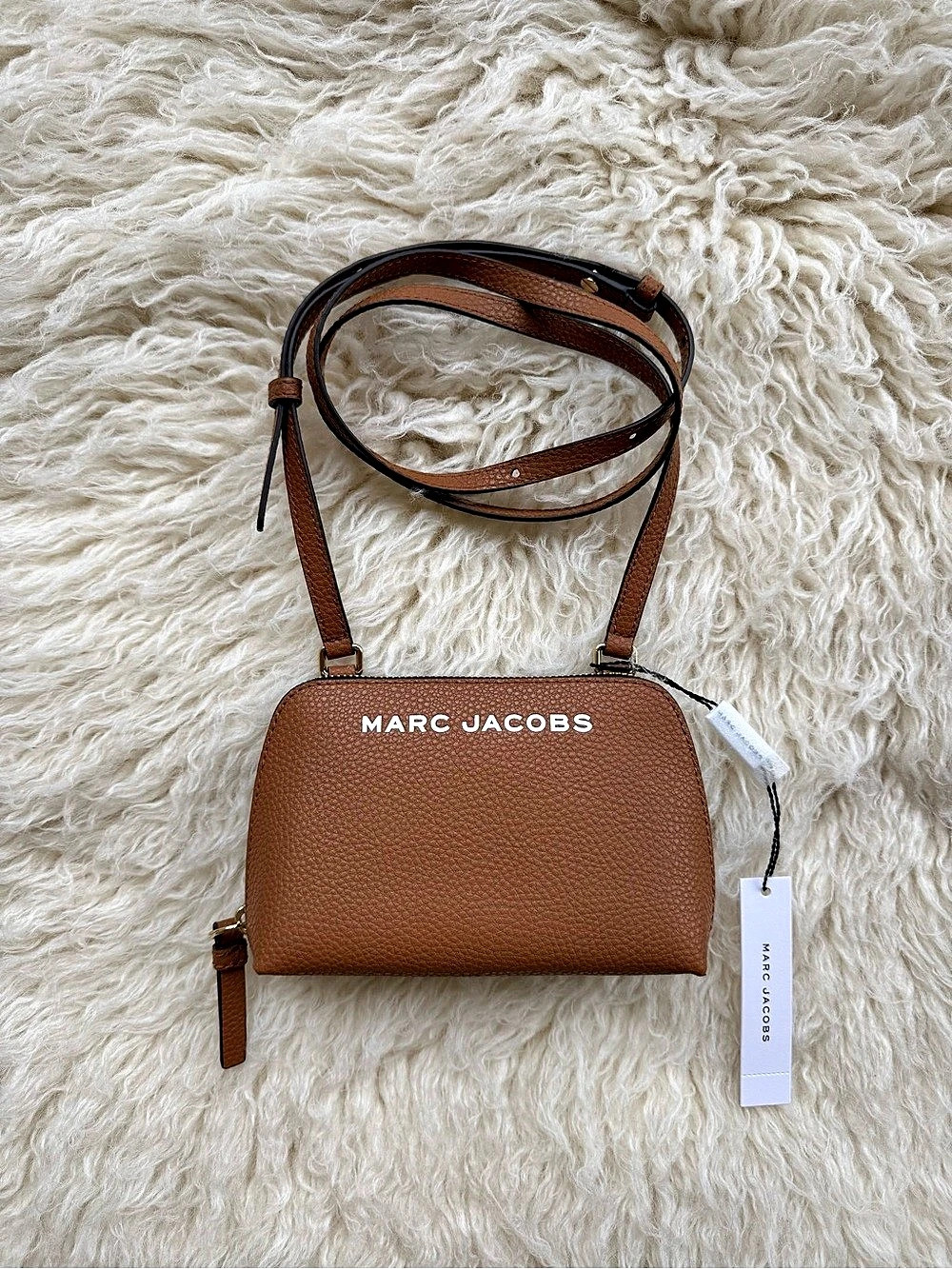 Marc Jacobs Mini Pebbled Leather Crossbody Bag Whiskey Brown NWT